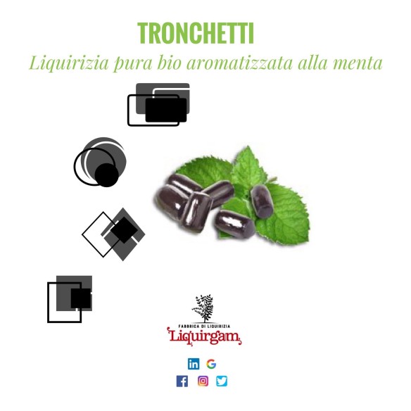 Tronchetti di liquirizia biologica aromatizzata alla menta
