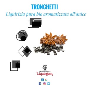 Tronchetti di liquirizia biologica aromatizzata all'anice